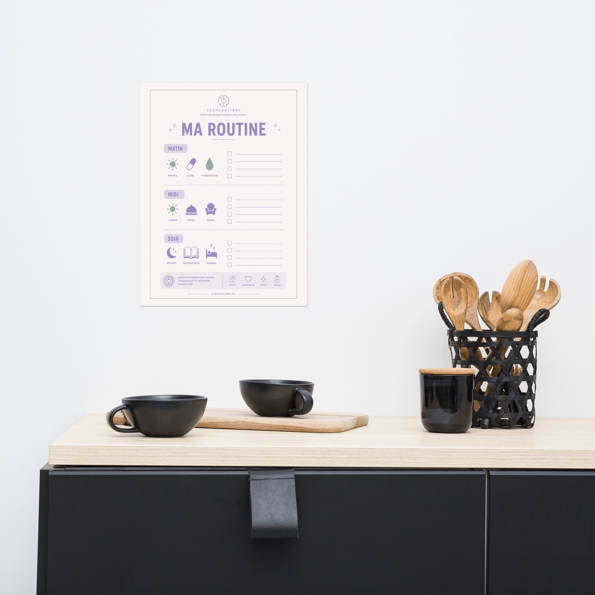 Poster Routine Visuelle TDAH 30 x 40 cm - CerveauLibre